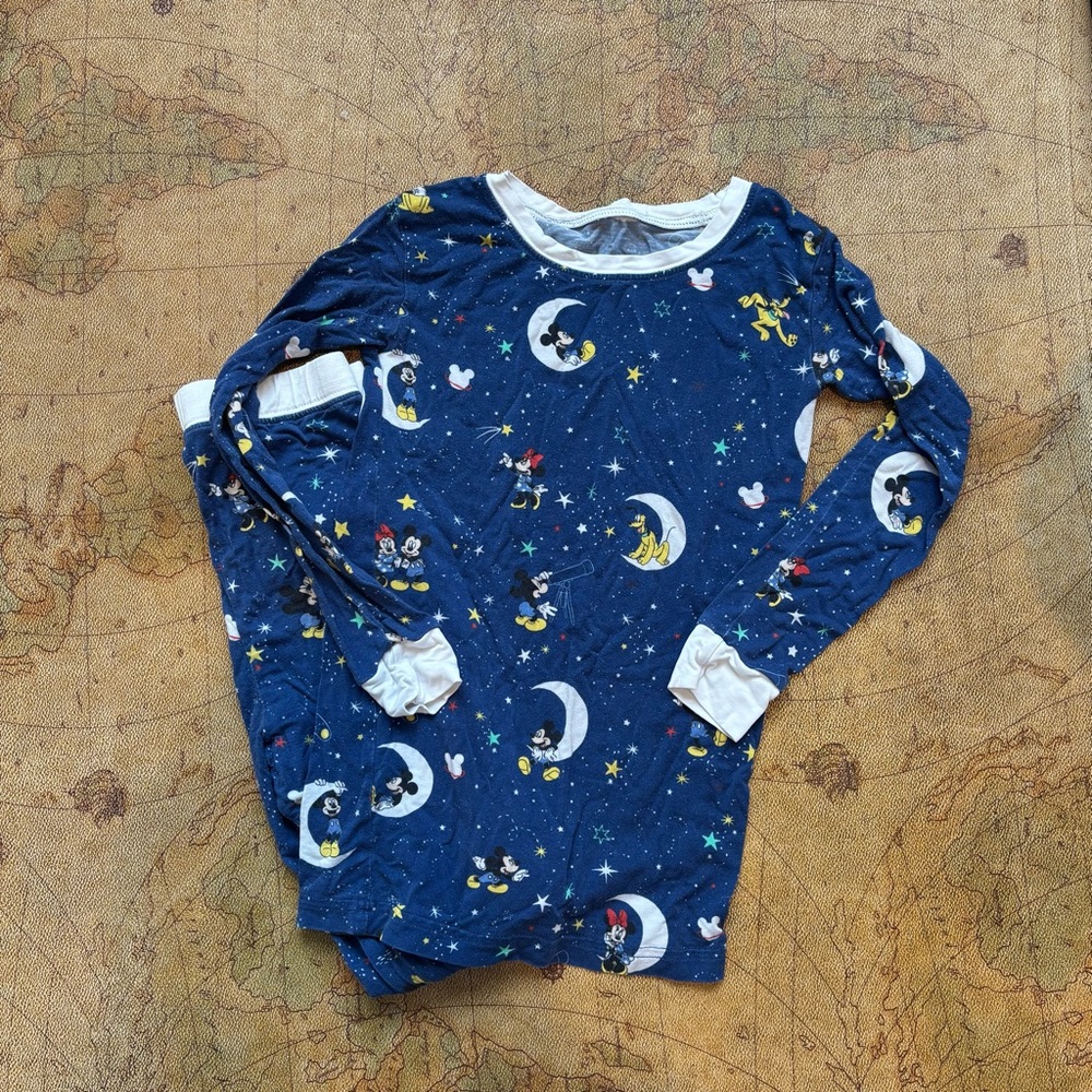 Disney Blue Pajama Set with Moon and Star Print
